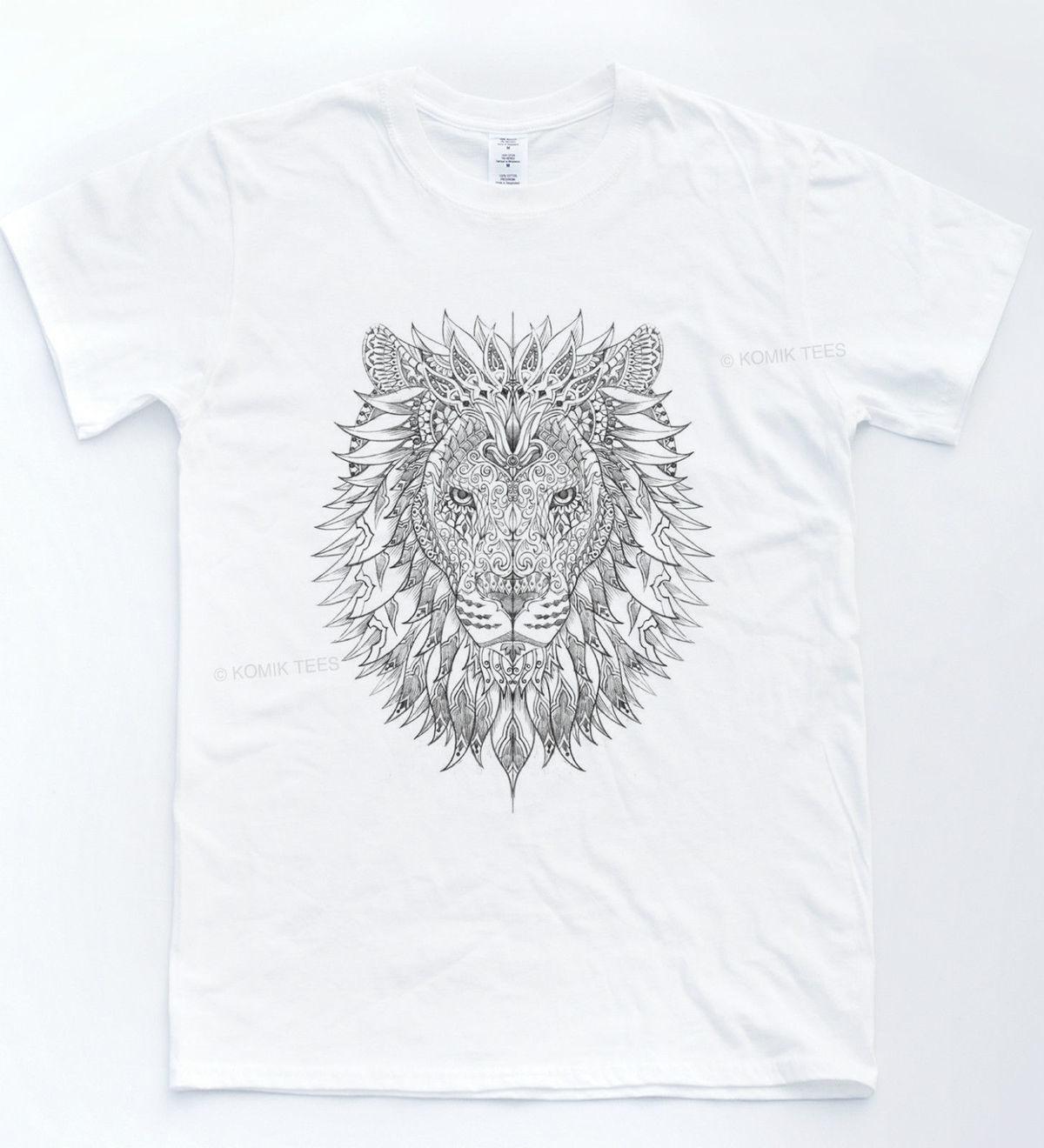 1200x1320 Lion Henna Tattoo T Shirt Sketch Hipster Indie Print Top Retro - Shirt Sketch Template