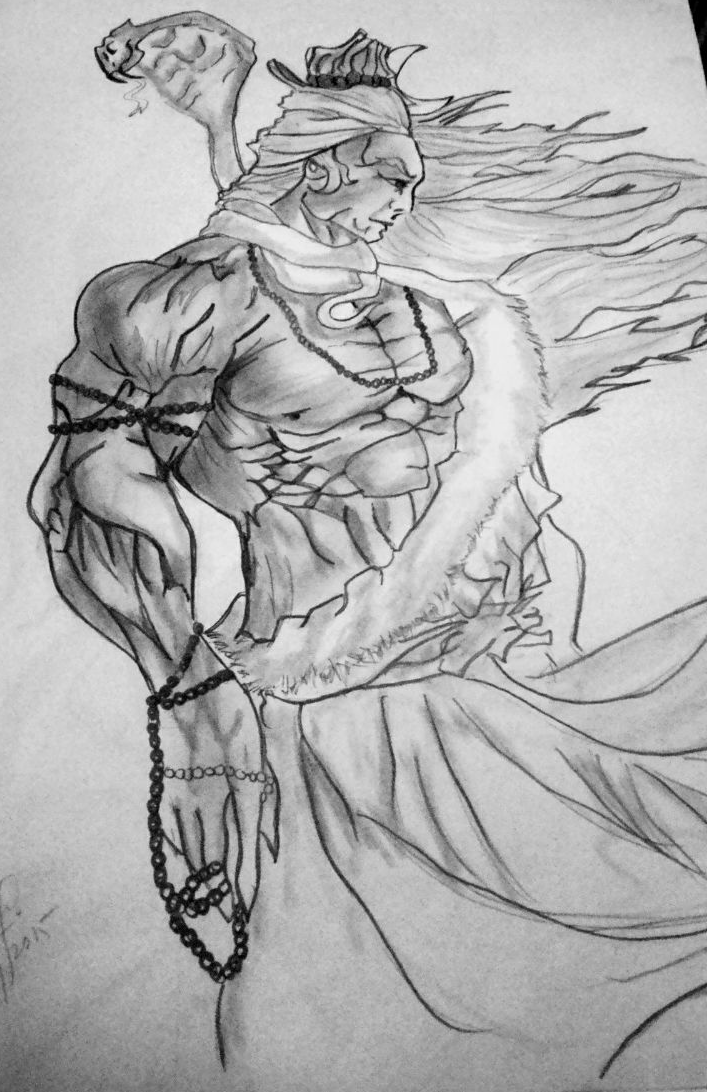 710x1092 Lord Shiva Sketch - Shiva Sketch