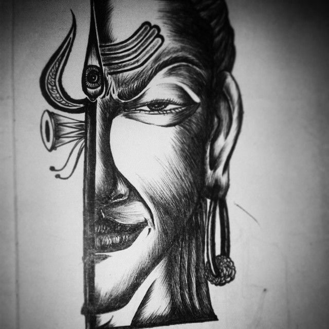 640x640 Lord Shiva Sketch Hd - Shiva Sketch