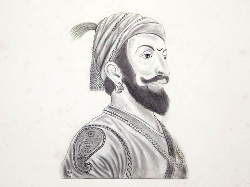 800x600 Sketch Of Chhatrapati Shivaji Maharaj By Vijay Sawant - Shivaji Maharaj Sketch