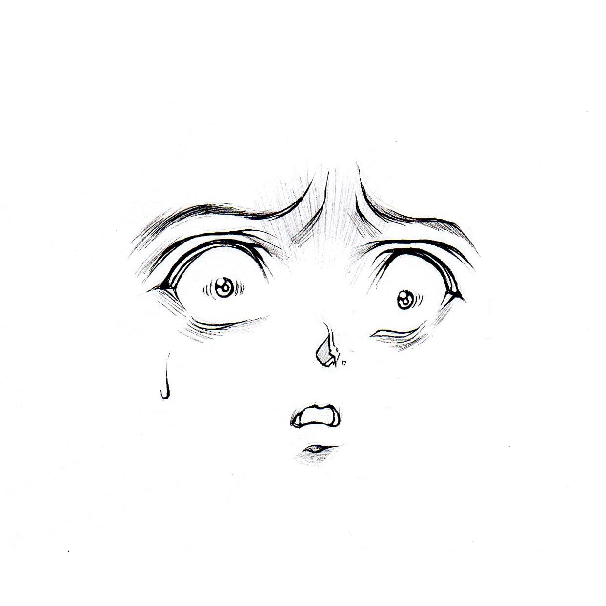 Anime Scared Face Drawing Easy