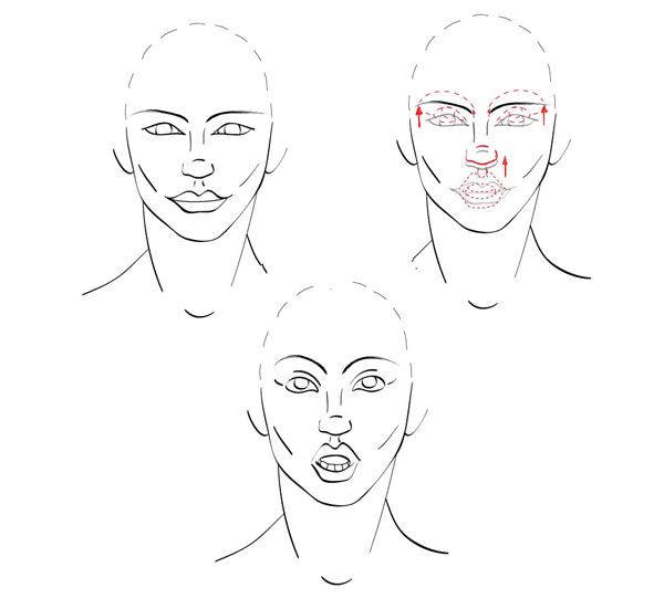 600x551 Quick Tip How To Draw Facial Expressions To Show Emotion - Shocked Face Sketch