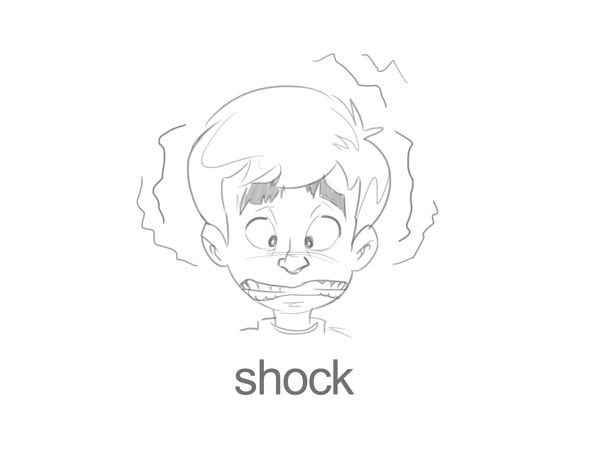 600x450 Cartoon Fundamentals Create Emotions From Simple Changes In The Face - Shocked Face Sketch