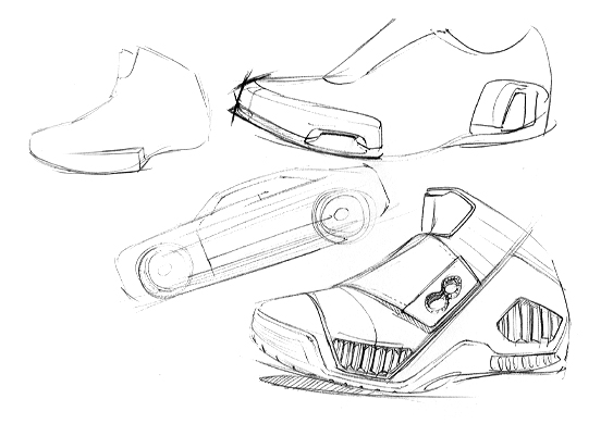 563x401 Automotive, Industrial Product And Footwear Design Sketches By - Shoe Design Sketches