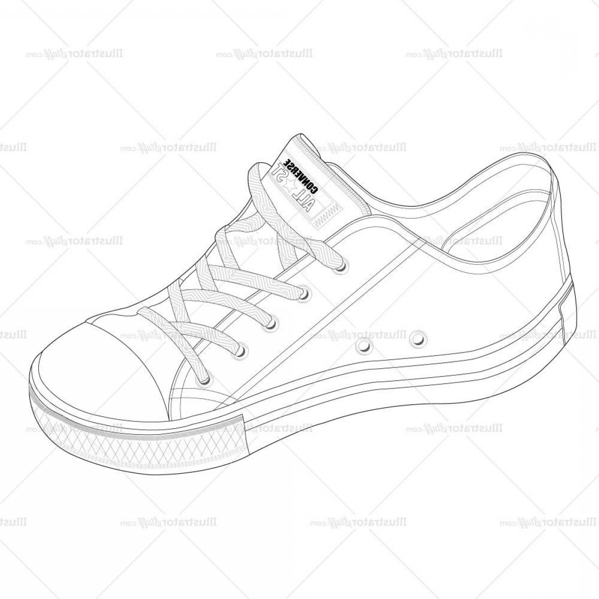 1200x1200 Unisex Converse Trainer Fashion Flat Template Shopatcloth - Shoe Sketch Template