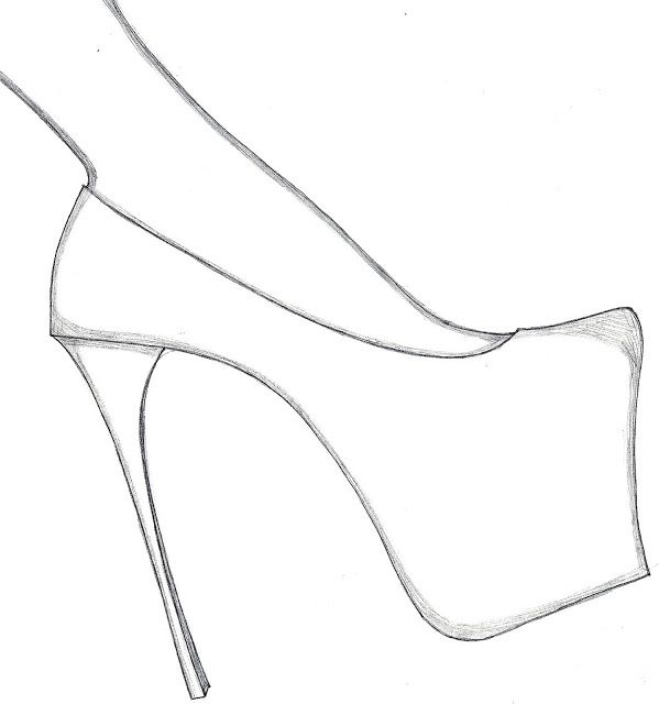 599x640 Design Your Dream Shoes With These Free High Heel Templates. Shoes - Shoe Sketch Template