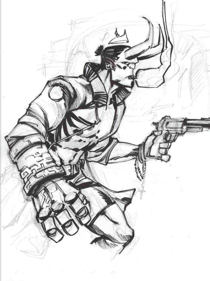 693x924 Hellboy Joey Lee Cabral - Shop Sketch