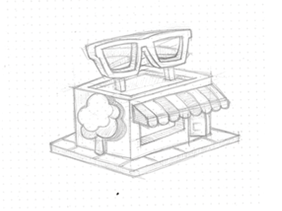 400x300 Shop Icon Sketch Progression By Vic - Shop Sketch