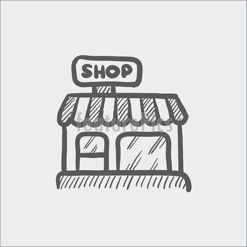 500x500 Business Shop Sketch Icon Stock Illustration I4684538 - Shop Sketch