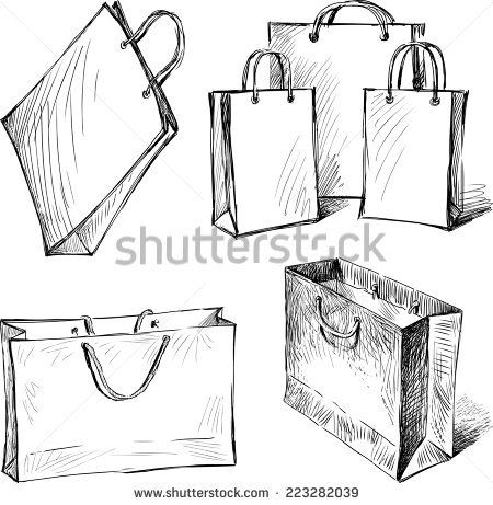 450x461 Shopping Bags Shopping Bags - Shopping Bag Sketch