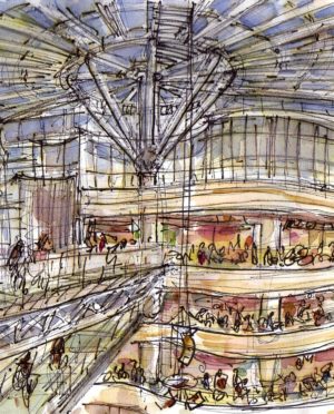 300x372 Modern Commercial Interior And Shopping Mall Sketches. Ideas - Shopping Mall Sketch