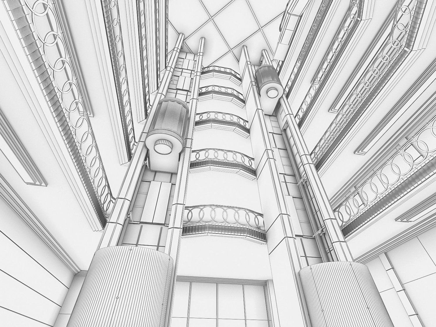 Shopping Mall Sketch at PaintingValley.com | Explore collection of ...