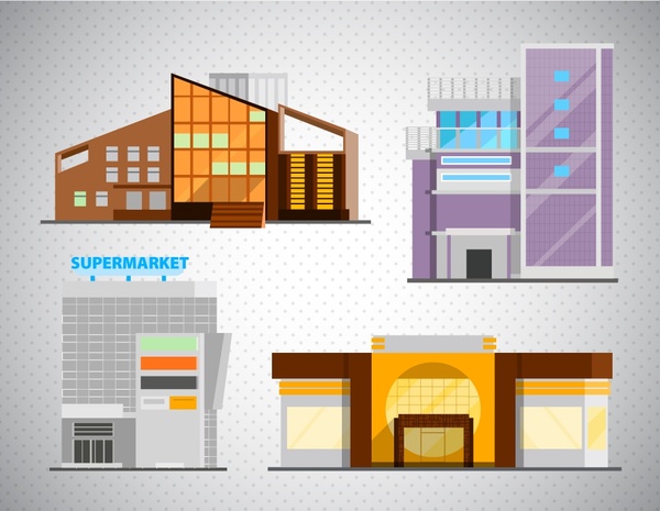 600x465 Shopping Mall Icons Design With Colored Sketches Free Vector In - Shopping Mall Sketch