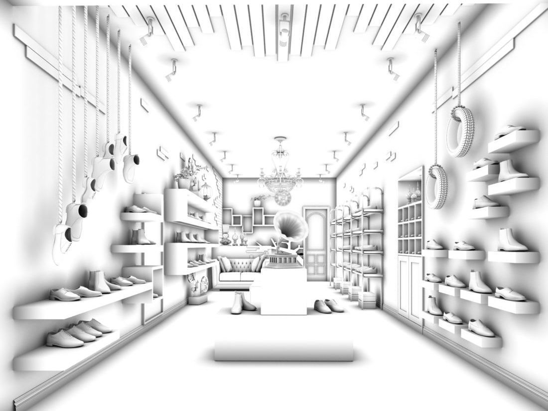 1100x825 3d Shopping Mall - Shopping Mall Sketch