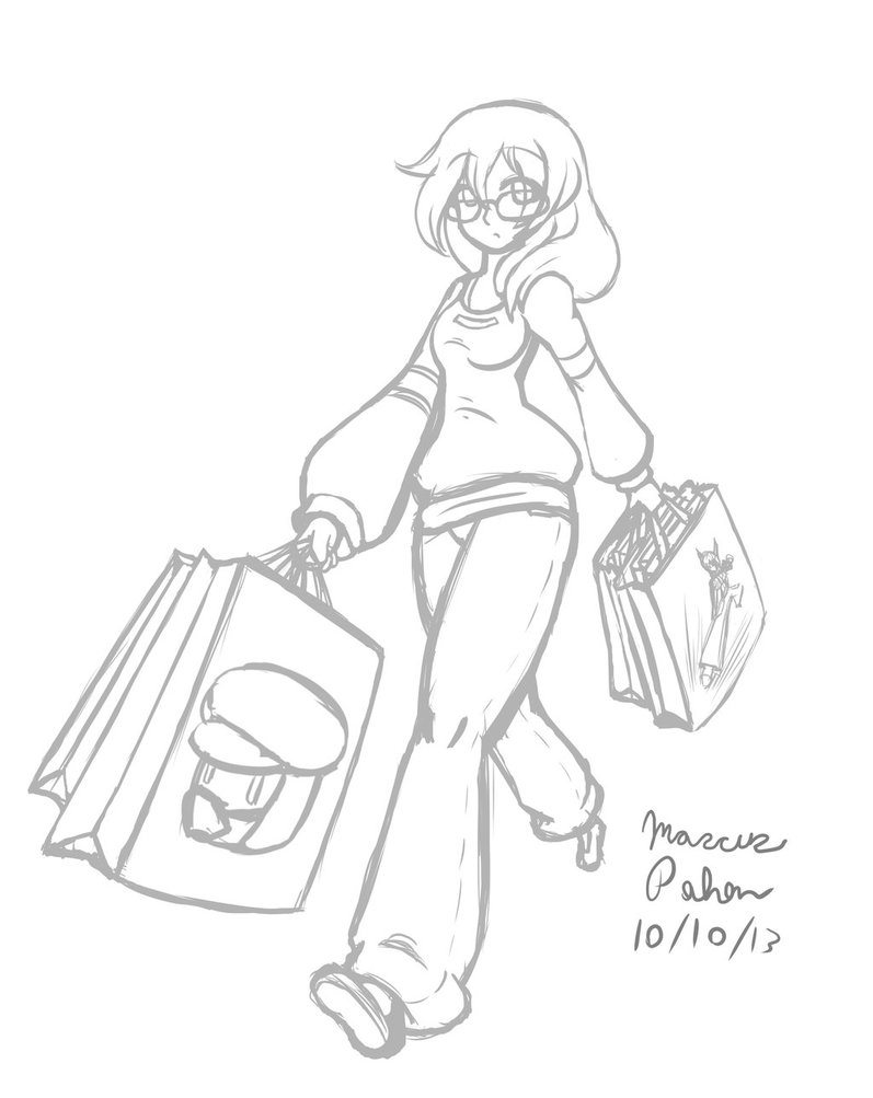 797x1003 Aya Shopping Sketch By Anubis2pabon288 - Shopping Sketch