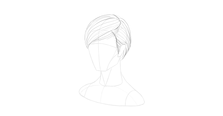 850x445 How To Draw Hair Step By Step - Short Hair Sketch