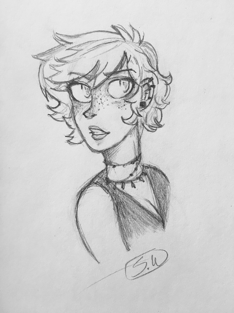 774x1032 Short Hair (Sketch) By Messynalasw - Short Hair Sketch