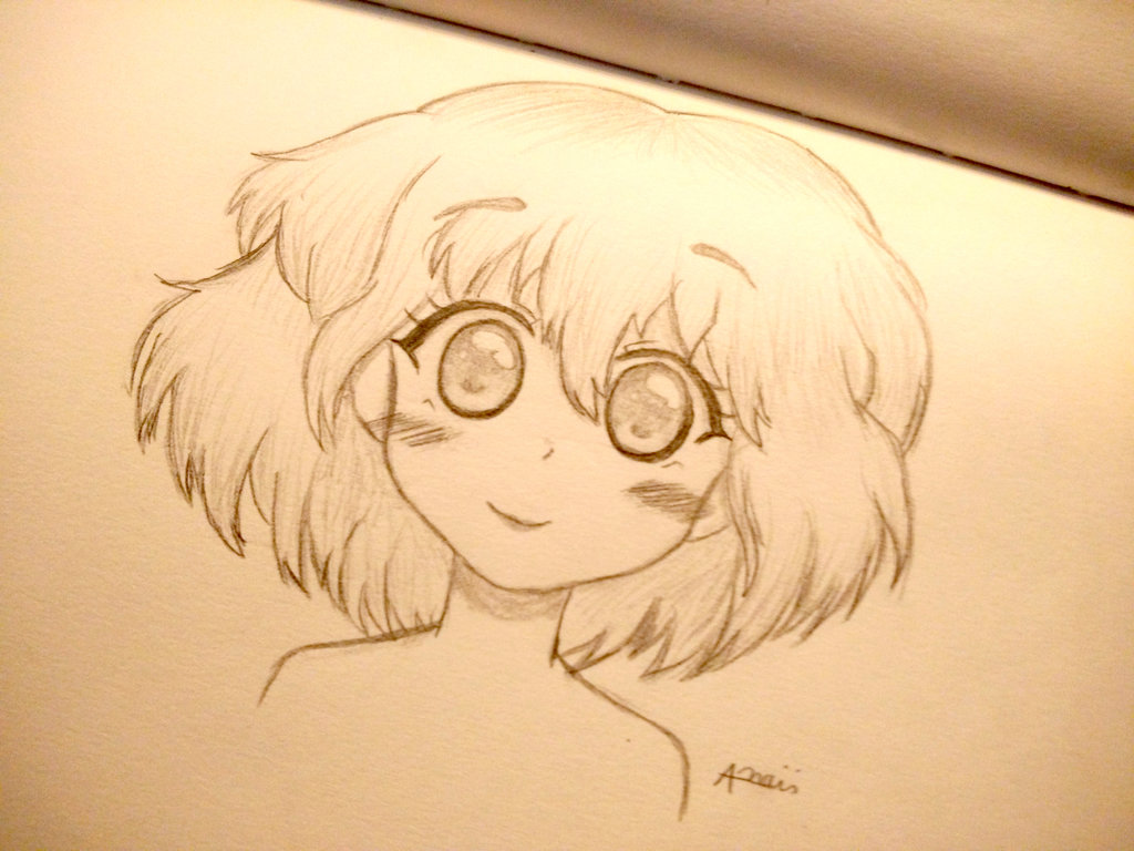 1024x768 Short Hair Sketch By Chemicalgirl7 - Short Hair Sketch