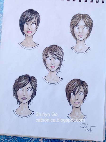 448x600 Catsonica Sketch... Practising On Short Hairstyles - Short Hair Sketch
