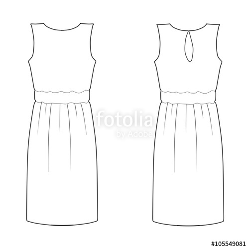 500x500 Set Of Fashion Flat Template Sketch - Short Sketch