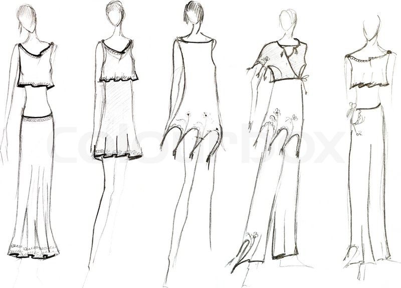 800x576 Sketch Of Fashion Model - Short Sketch