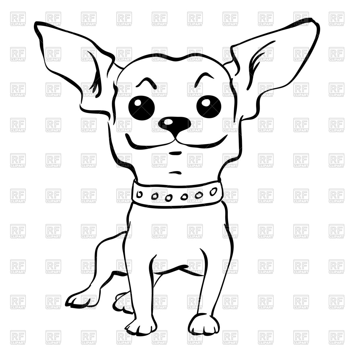 1200x1200 Sketch Of Funny Dog Short Haired Chihuahua Breed Vector Image - Short Sketch