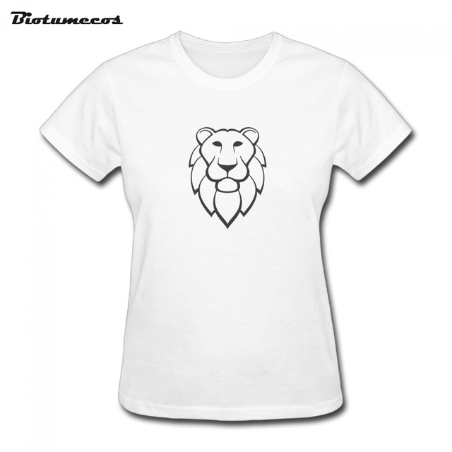 640x640 Summer Women T Shirt Short Sleeve Sketch Lion Printed O Neck - Short Sketch
