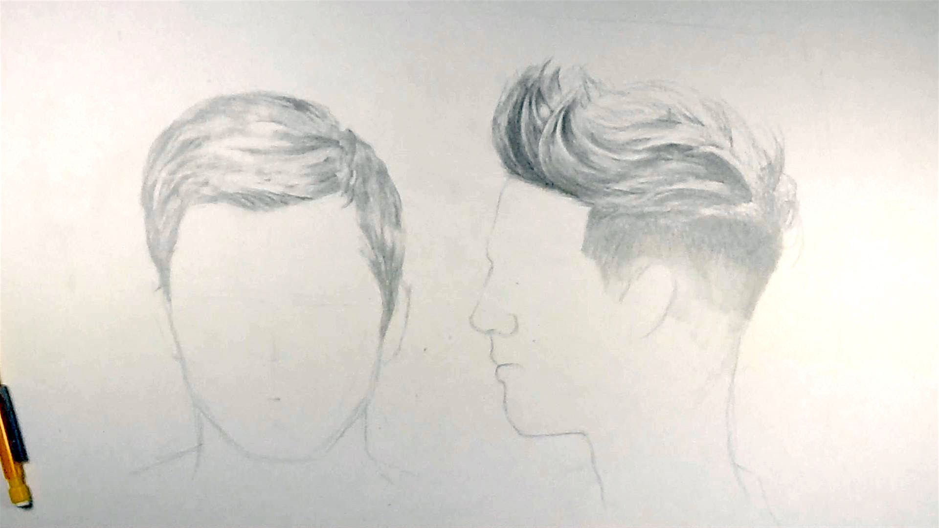 Волосы карандашом мужские