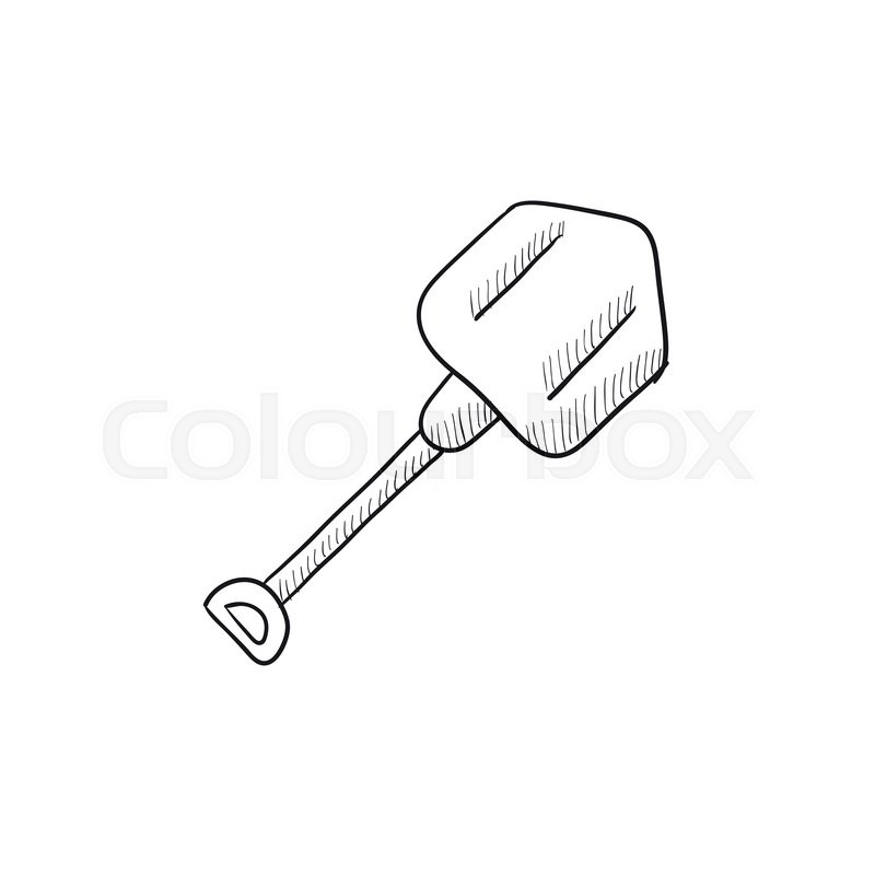 800x800 Shovel Sketch Icon For Web, Mobile And Infographics. Hand Drawn - Shovel Sketch
