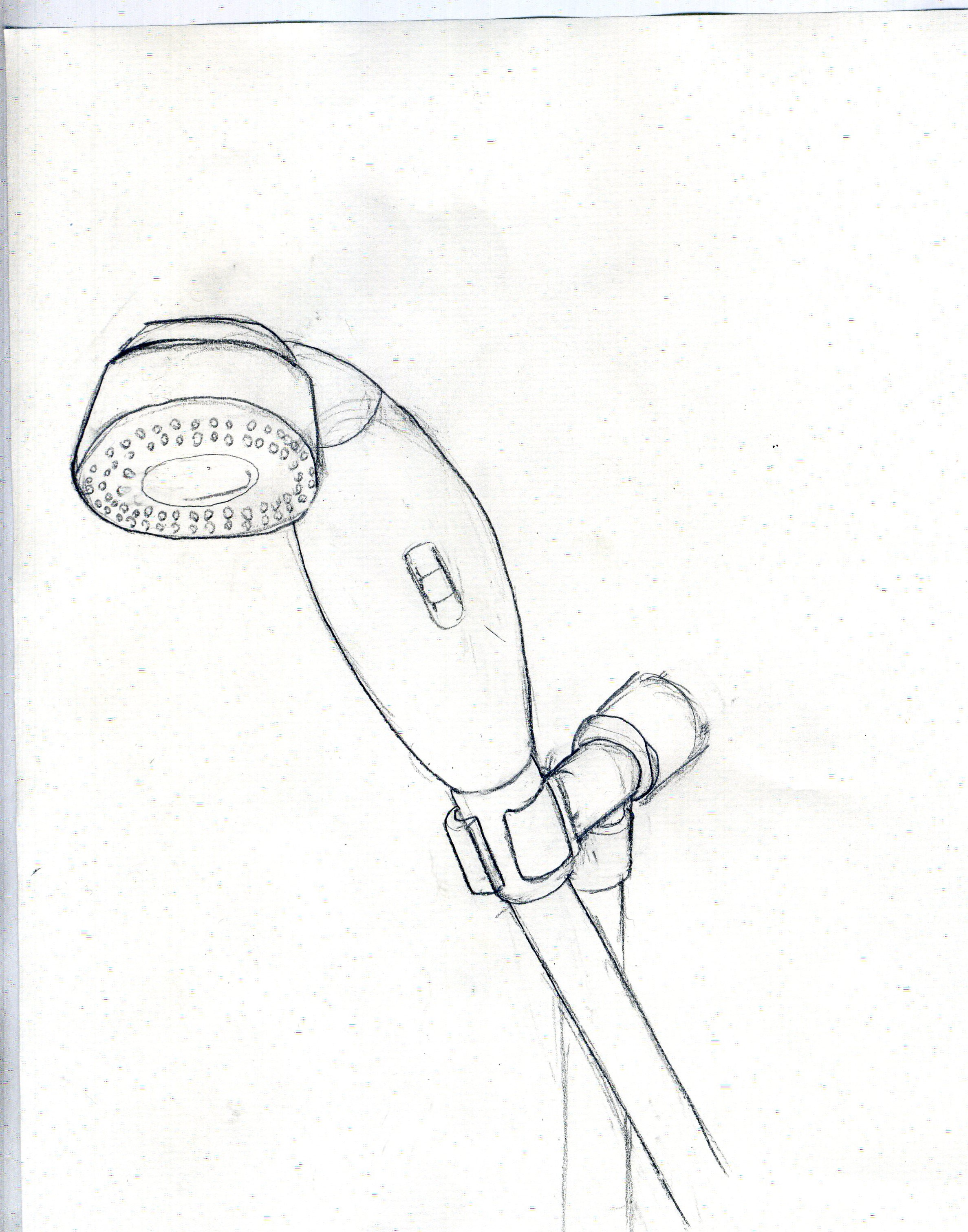 2375x3024 Shower Head Drawing - Shower Sketch