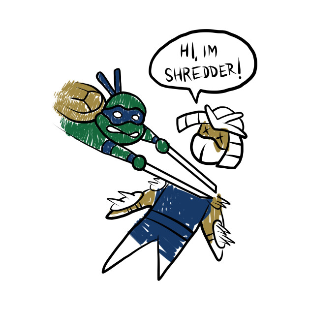 630x630 Leonardo Shredder Sketch Tmnt T Shirt - Shredder Sketch