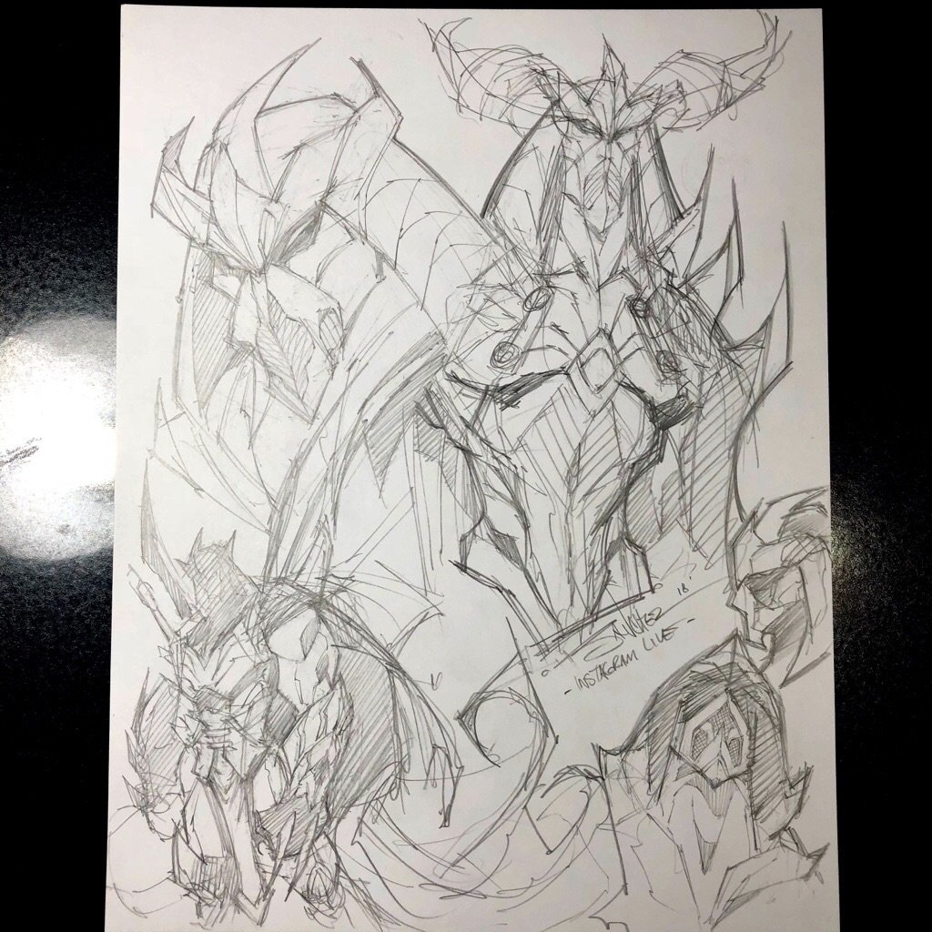 1024x1024 Sketchbook Original Art Shredder Sketch Draft 1 Sketch Art Of - Shredder Sketch