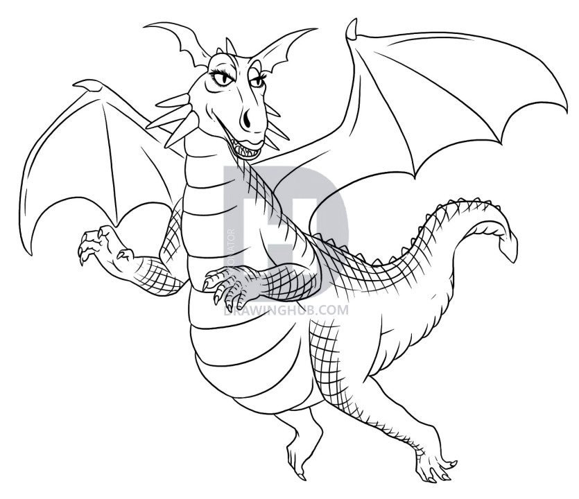 835x720 How To Draw Dragon From Shrek, Step By Step, Drawing Guide, By - Shrek Sketch