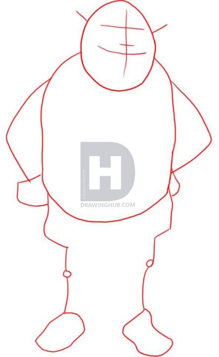 442x720 How To Draw Shrek, Step By Step, Drawing Guide, By Darkonator - Shrek Sketch