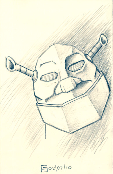 389x600 Sketch Du Jour Robo Shrek - Shrek Sketch
