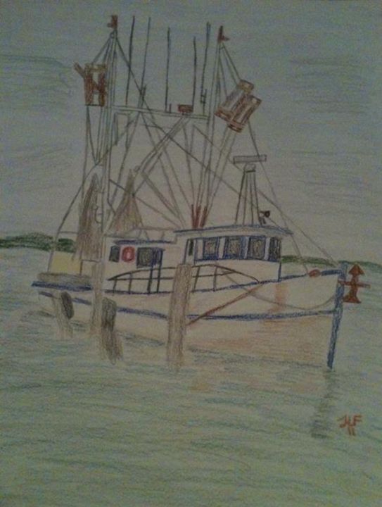 543x720 Shrimp Boat Sketch - Shrimp Boat Sketch