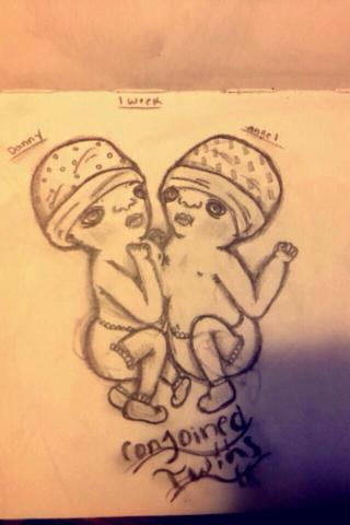 320x480 I Love Conjoined Twins - Siamese Twins Sketch