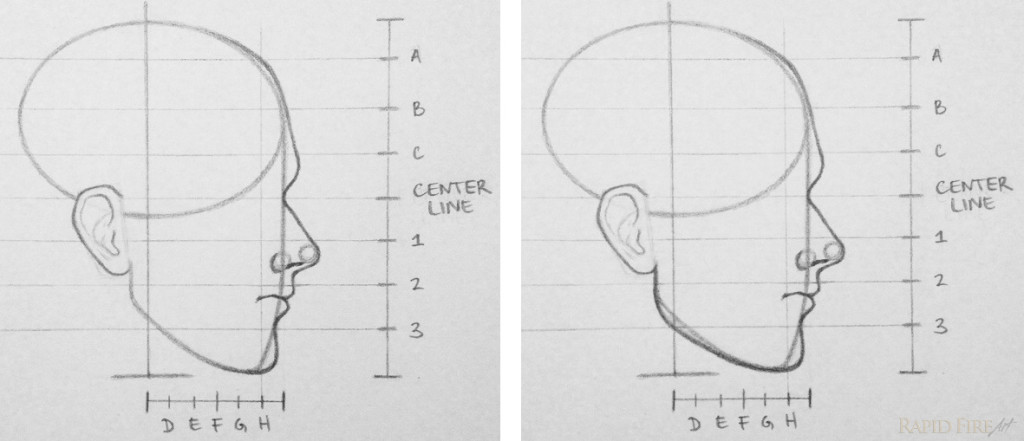 1024x441 How To Draw A Face From The Side 10 Steps Rapidfireart - Side Face Sketch