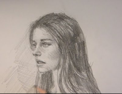 400x308 Drawing People Face Side View Or Profile - Side Face Sketch
