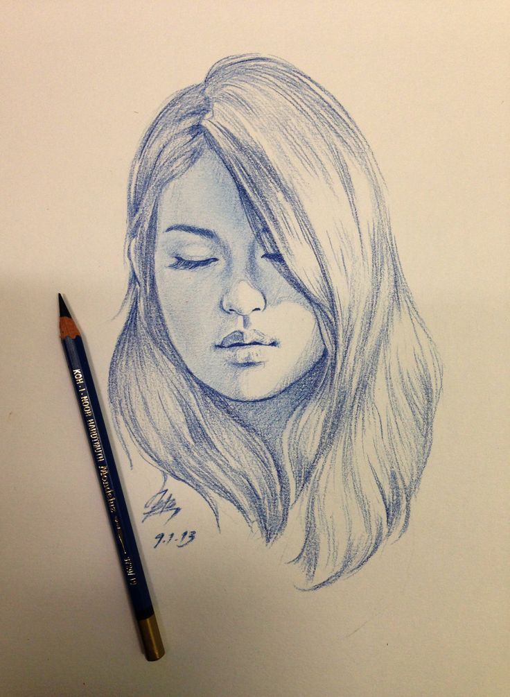 736x1005 Girl Side Face Drawing - Side Face Sketch