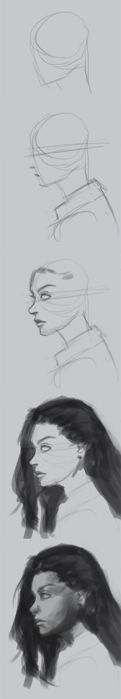 400x2303 How To Draw Face Side View. Here Is Another Portrait Sketch Study - Side Portrait Sketch