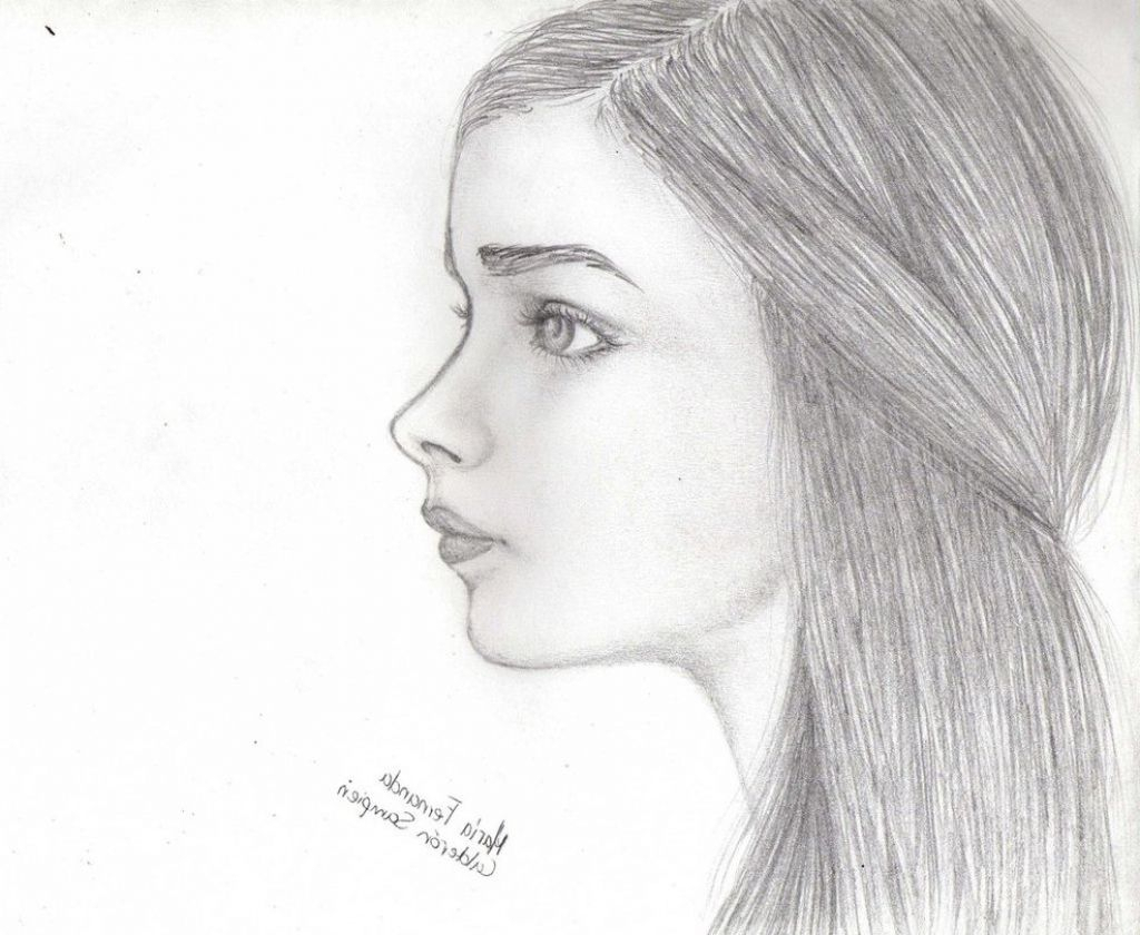 Side Profile Face Woman Sketch at PaintingValley.com | Explore