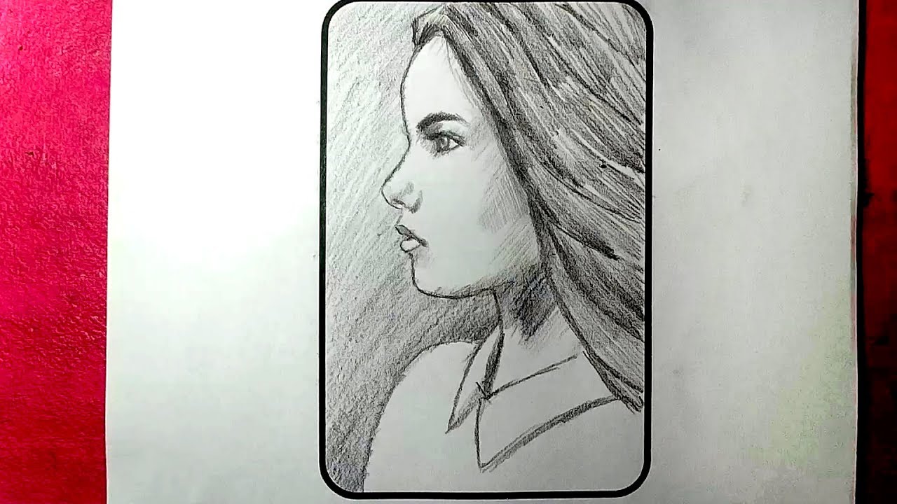 1280x720 How To Draw A Girl Face In Profile View Face Side View Drawing - Side Profile Sketch