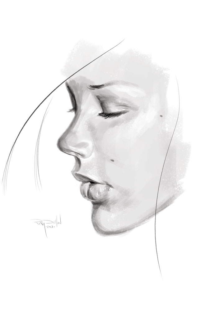 675x1050 Photos Girl Side Profile Drawing, - Side Profile Sketch