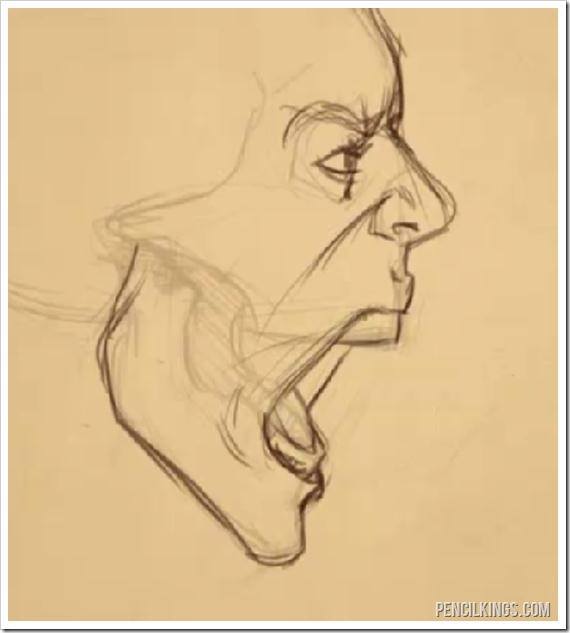 570x633 How To Draw An Open Mouth From The Side - Side Sketch