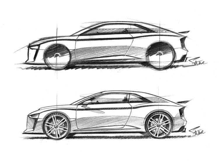 750x550 Audi Quattro Concept Side Sketch - Side Sketch