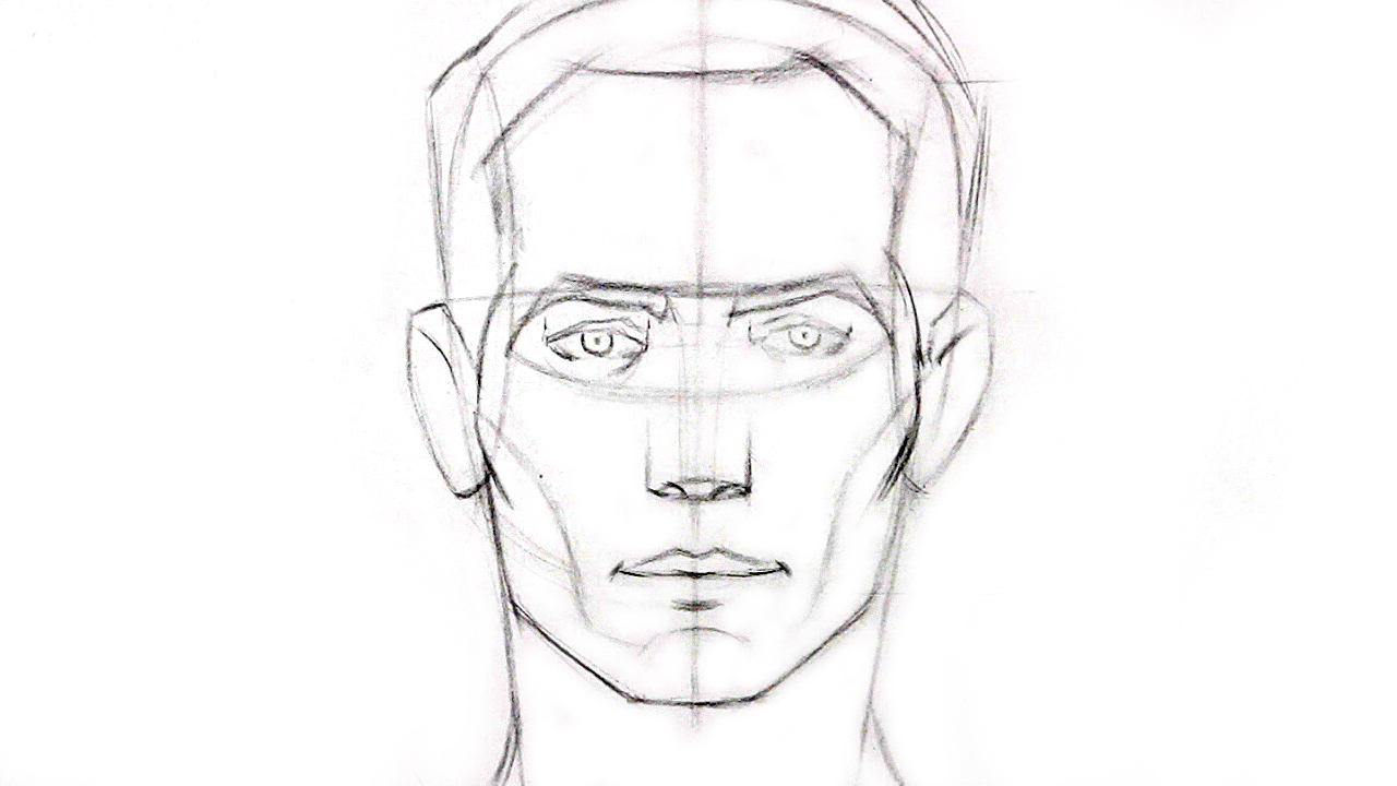 1280x720 How To Draw The Head Front View Proko - Side View Face Sketch