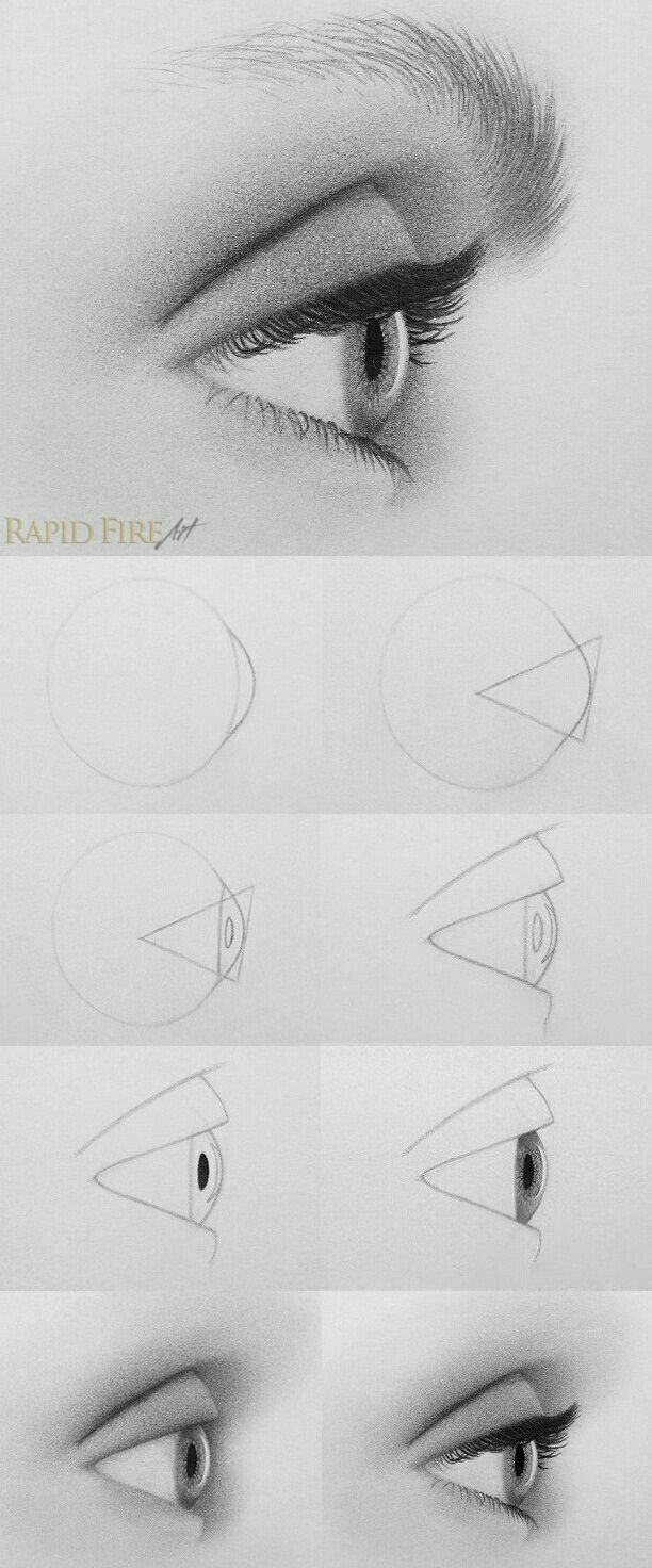 612x1472 Pencil Sketches Of Side Face Eye Side View Drawing - Side View Face Sketch