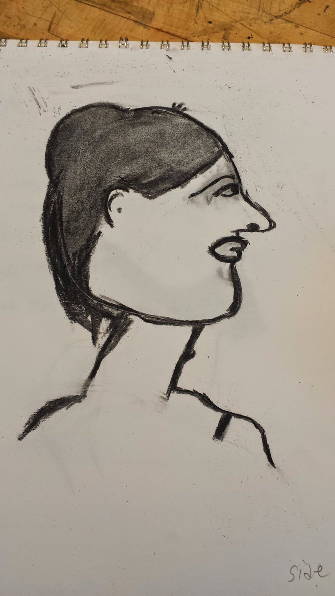 670x1191 Side View Face Drawing By Stationaperture - Side View Face Sketch