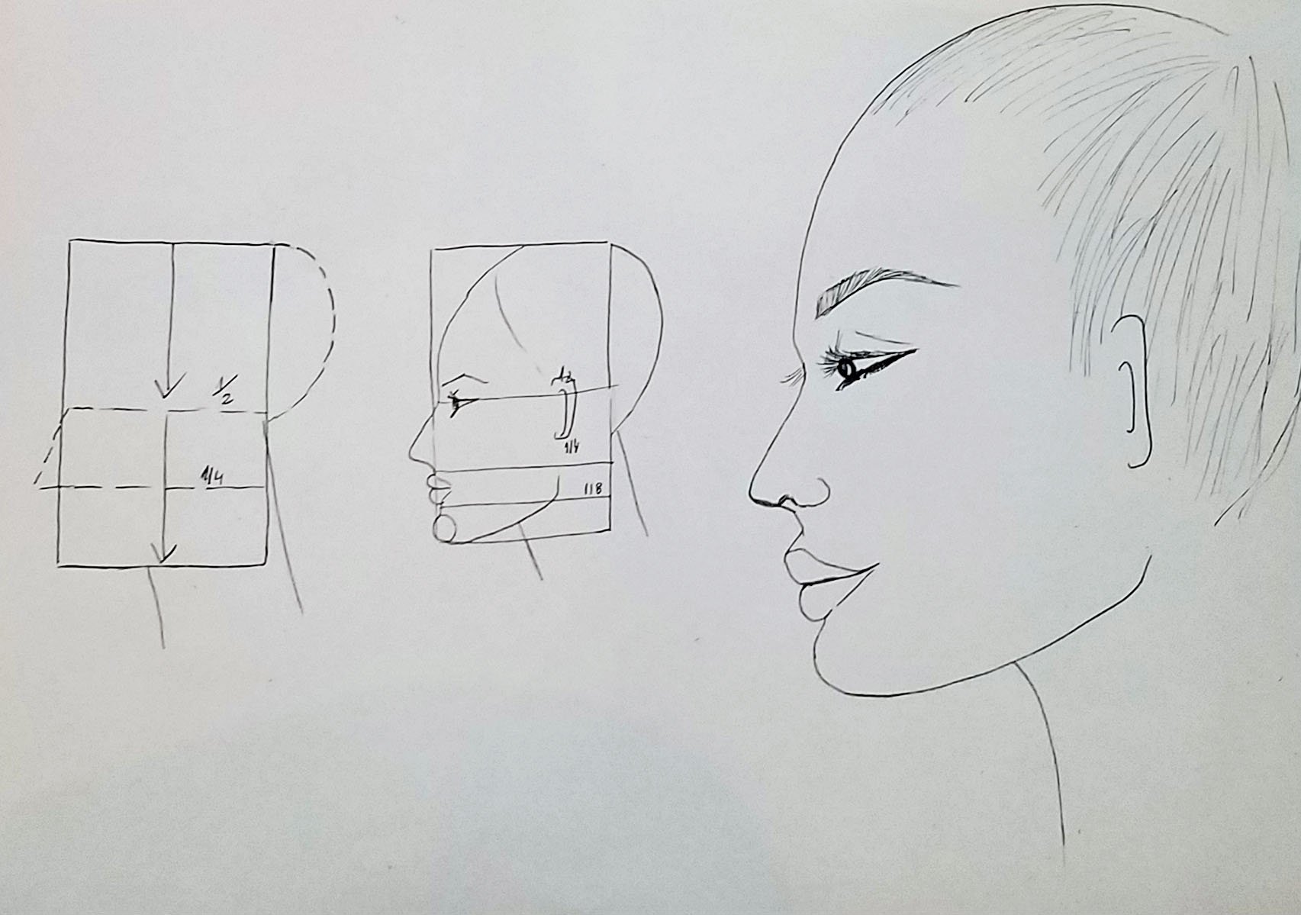 1705x1211 Drawing Faces In Fashion Illustration - Side View Face Sketch